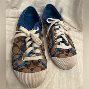 Coach Authentic Brown Sneakers with Blue Sequins-8.5 used condition